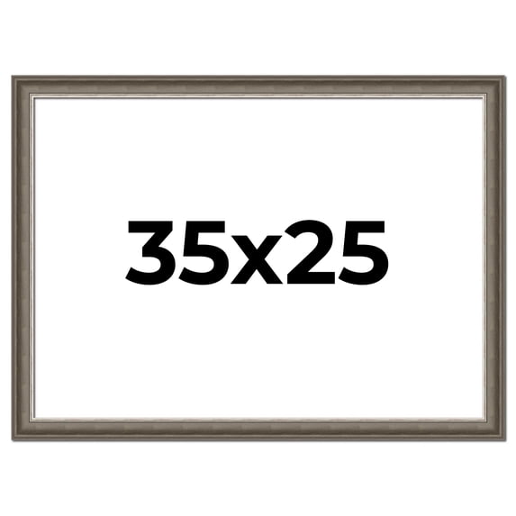 35x25 Frame Brown Solid Wood Picture Frame | 1.75 Inch Moulding Width | Austin Frame Complete with