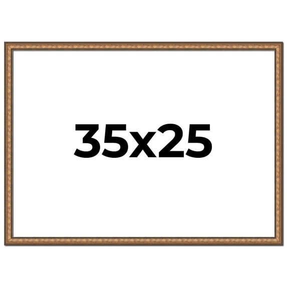 35x25 Frame Gold Real Wood Picture Frame Width 1.25 inches | Interior Frame Depth 0.5 inches |