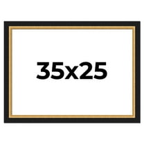 35x25 Frame Gold Real Wood Picture Frame Width 2.25 Inches | Interior Frame Depth 0.5 Inches |