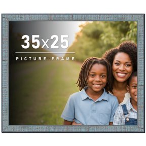 35x25 Frame Rustic Sky Blue Solid Wood Picture Frame | 0.75 Inch Moulding Width |Includes UV