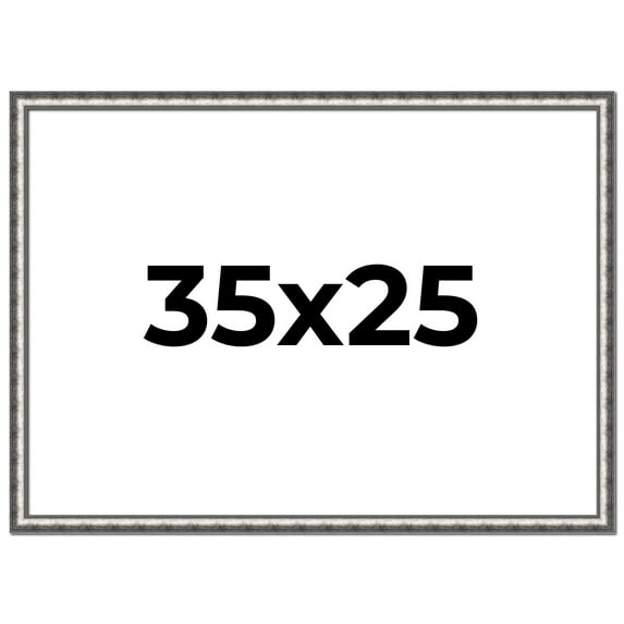 35x25 Frame Silver Real Wood Picture Frame Width 1.125 Inches | Interior Frame Depth 0.5 Inches |