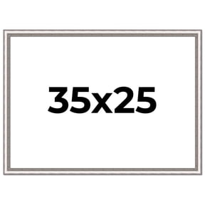 35x25 Frame Silver Real Wood Picture Frame Width 1.25 Inches | Interior Frame Depth 0.5 Inches |