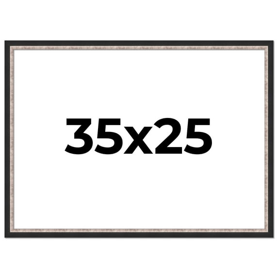 35x25 Frame Silver Real Wood Picture Frame Width 1.25 Inches | Interior Frame Depth 0.75 Inches |