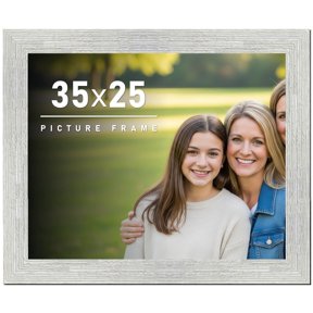 35x25 Frame White Barnwood Picture Frame - Modern Photo Frame Includes UV Acrylic Shatter Guard