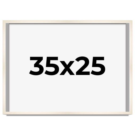 35x25 Frame White Wheat Solid Wood Picture Frame | Moulding Width 0.75 Inches | Interior Depth 0.5