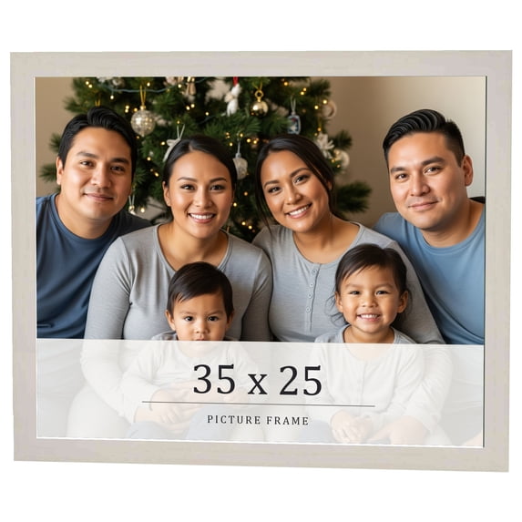 35x25 Frame White Wheat Solid Wood Picture Frame | Moulding Width 0.75 Inches | Interior Depth 0.5