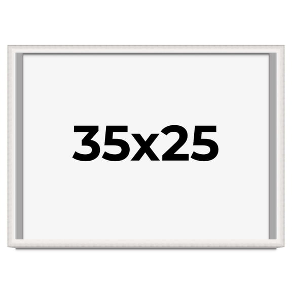 35x25 Shadow Box Silver Brushed Striped Display Frame | 1.625 Inches Deep | 1 Inch Moulding Width |
