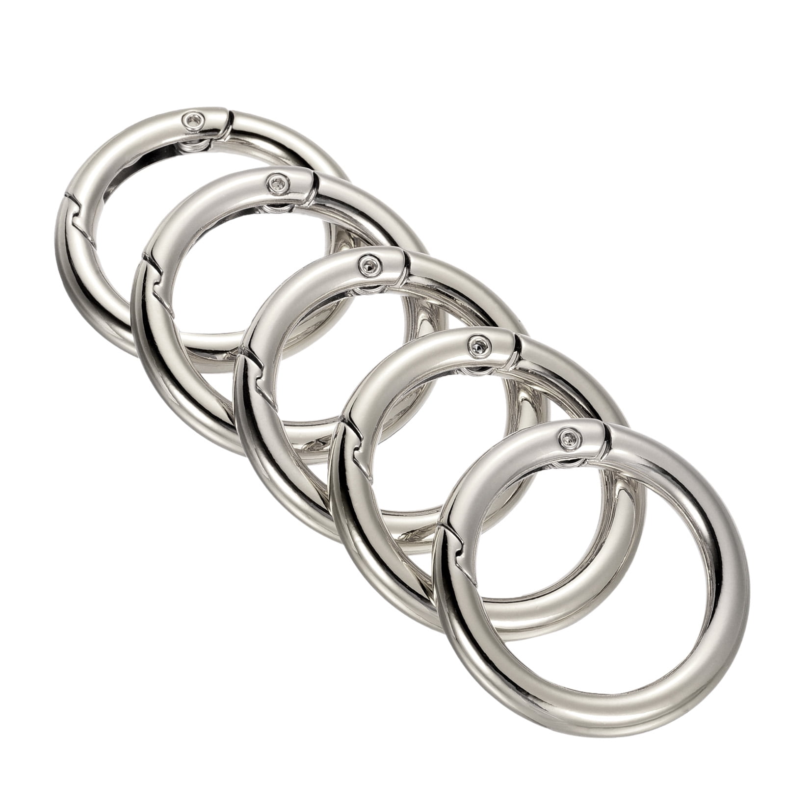 35x25x5mm Round Zinc Alloy Spring Gate O Ring Snap Clip Buckle, Silver ...