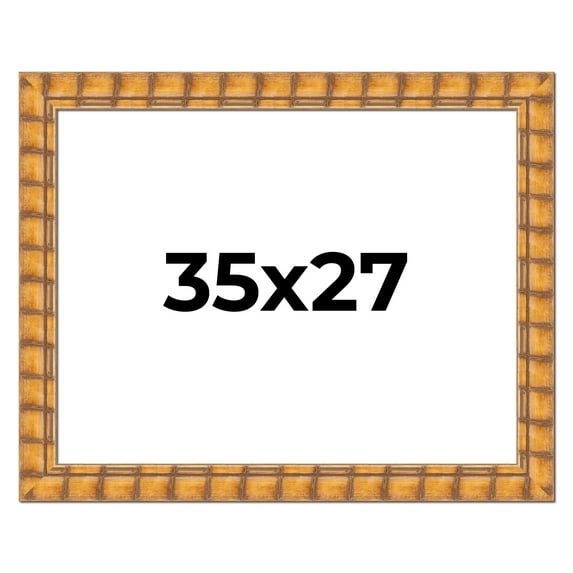 35x27 Frame Beige Real Wood Picture Frame Width 3 inches | Interior Frame Depth 0.5 inches |