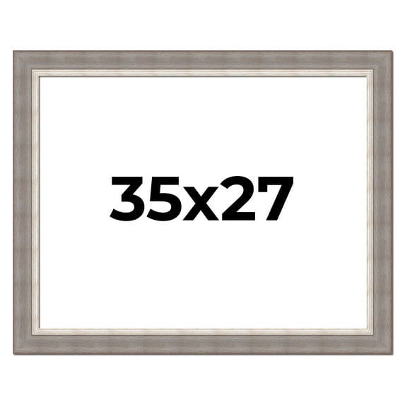 35x27 Frame Grey Real Wood Picture Frame Width 2.75 Inches | Interior Frame Depth 0.5 Inches |