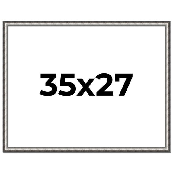 35x27 Frame Silver Real Wood Picture Frame Width 1.125 Inches | Interior Frame Depth 0.5 Inches |