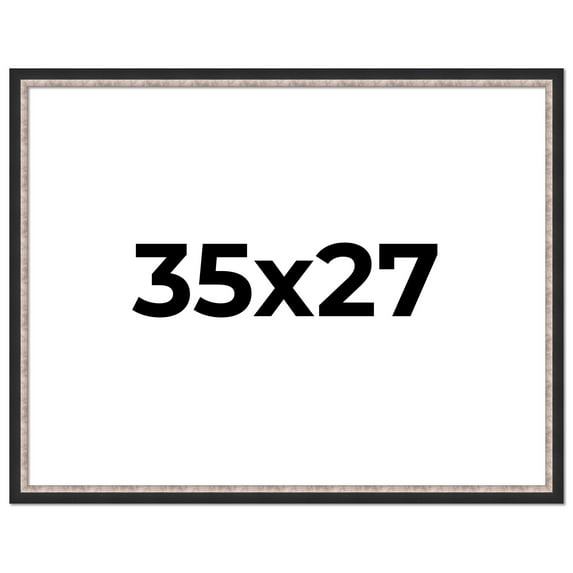 35x27 Frame Silver Real Wood Picture Frame Width 1.25 Inches | Interior Frame Depth 0.75 Inches |