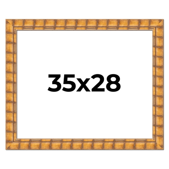 35x28 Frame Beige Real Wood Picture Frame Width 3 inches | Interior Frame Depth 0.5 inches |