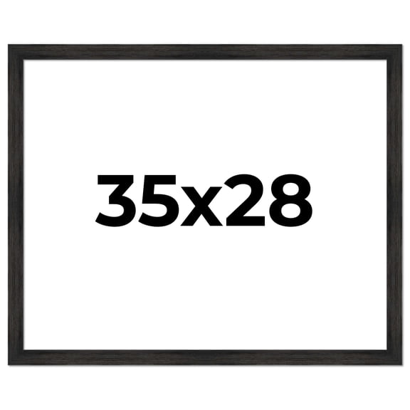 35x28 Frame Black Rustic Barnwood Solid Wood Picture Frame | 1.5 Inch Moulding Width | Includes UV