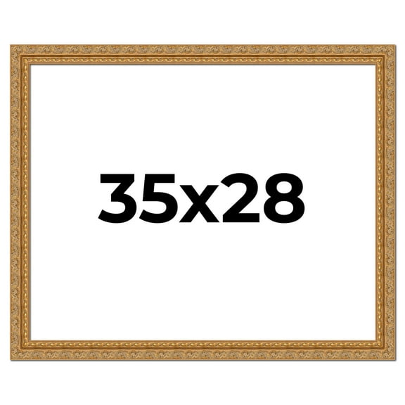 35x28 Frame Gold Ornate Solid Wood Picture Frame | 2 Inch Moulding Width | Firman Traditional Photo