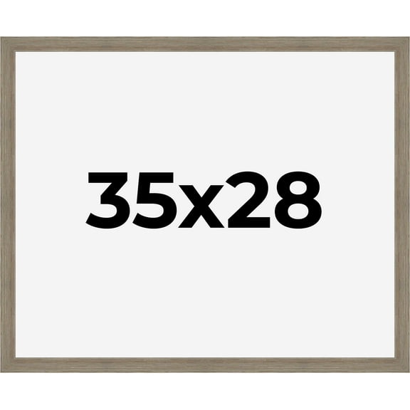 35x28 Frame Gray Barnwood Rustic Solid Wood Picture Frame | 1.5 Inch Moulding Width | Includes UV