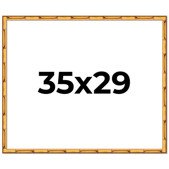 35x29 Frame Gold Bamboo Picture Frame - Complete Modern Photo Frame Includes UV Acrylic Shatter