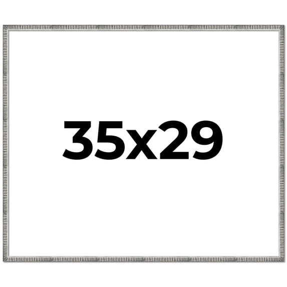 35x29 Frame Silver Picture Frame - Complete Modern Photo Frame Includes UV Acrylic Shatter Guard
