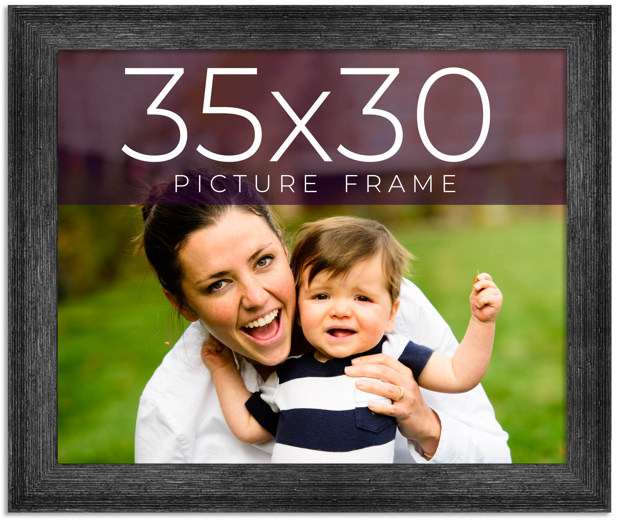 35x30 Frame Black Real Wood Picture Frame Width 1.5 inches | Interior ...