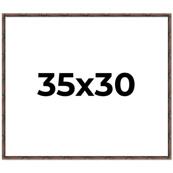 35x30 Frame Brown Bamboo with Dark Coffee/Walnut Finish | Solid Wood Picture Frame Width 0.75
