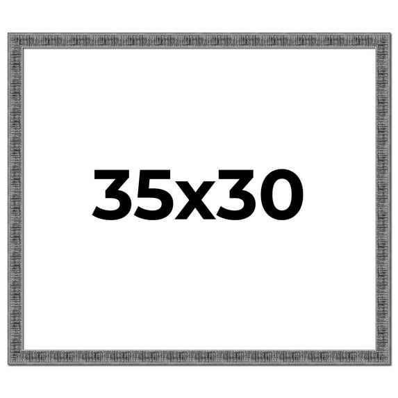 35x30 Frame Silver Black Rustic Sonoma Solid Wood Picture Frame | 1.5 Inch Moulding Width |