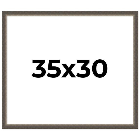 35x30 Frame Silver Real Wood Picture Frame Width 1.25 Inches | Interior Frame Depth 0.5 Inches |