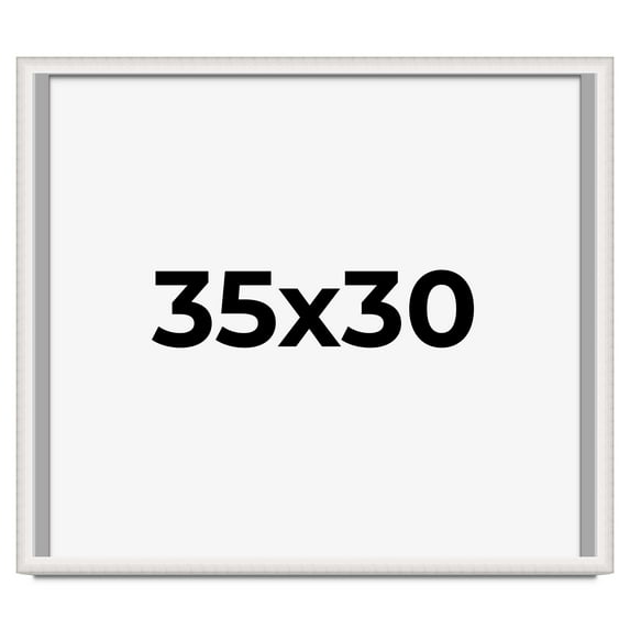 35x30 Shadow Box Silver Brushed Striped Display Frame | 1.625 Inches Deep | 1 Inch Moulding Width |