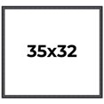 thumbnail image 1 of 35x32 Frame Black Real Wood Picture Frame Width 1.25 inches | Interior Frame Depth 0.5 inches |, 1 of 8