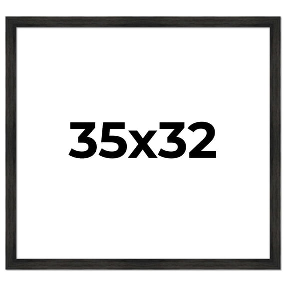 35x32 Frame Black Rustic Barnwood Solid Wood Picture Frame | 1.5 Inch Moulding Width | Includes UV