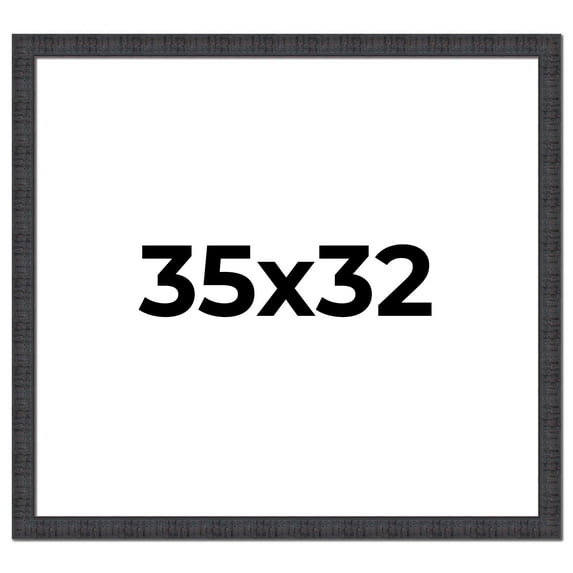 35x32 Frame Brown Rustic Solid Wood Picture Frame 1.5 Inches Wide | Interior Frame Depth 0.5 Inches