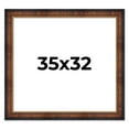 thumbnail image 1 of 35x32 Frame Brown Walnut Gold Ornate Trim Solid Wood Plein Air Picture Frame | 3 Inch Moulding, 1 of 8