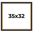 thumbnail image 1 of 35x32 Frame Gold Real Wood Picture Frame Width 2.25 Inches | Interior Frame Depth 0.5 Inches |, 1 of 8