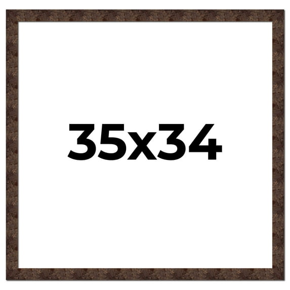 35x34 Frame Brown Burl Real Wood Picture Frame Width 1.625 Inches | Interior Frame Depth 0.5 Inches