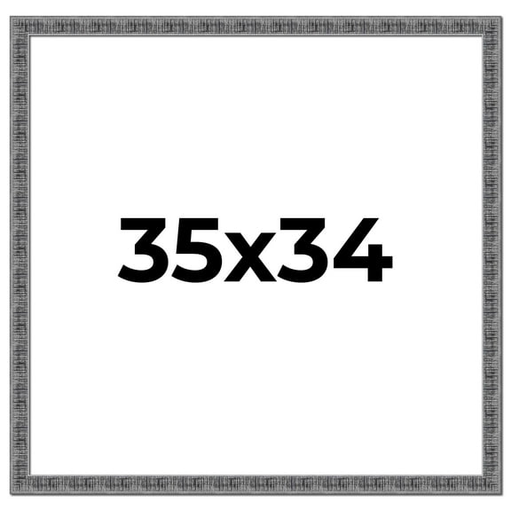 35x34 Frame Silver Black Rustic Sonoma Solid Wood Picture Frame | 1.5 Inch Moulding Width |