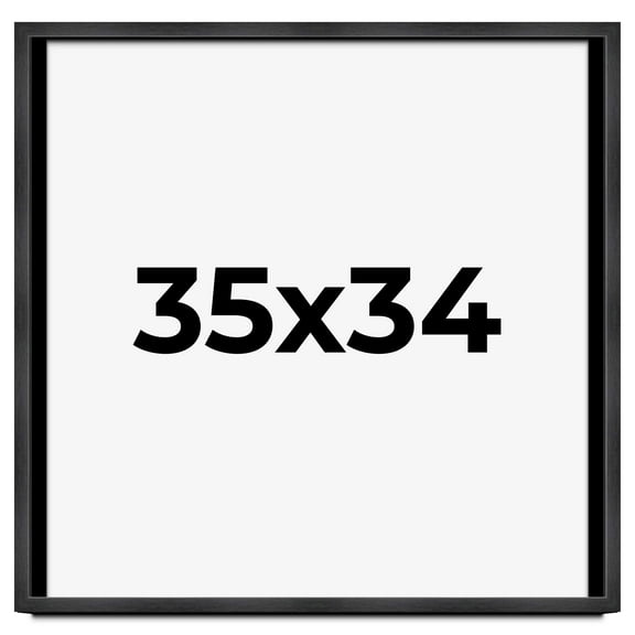 35x34 Shadow Box Frame Grey Charcoal Black | 0.875 Inches Deep | Wood Shadowbox Display Frame | UV