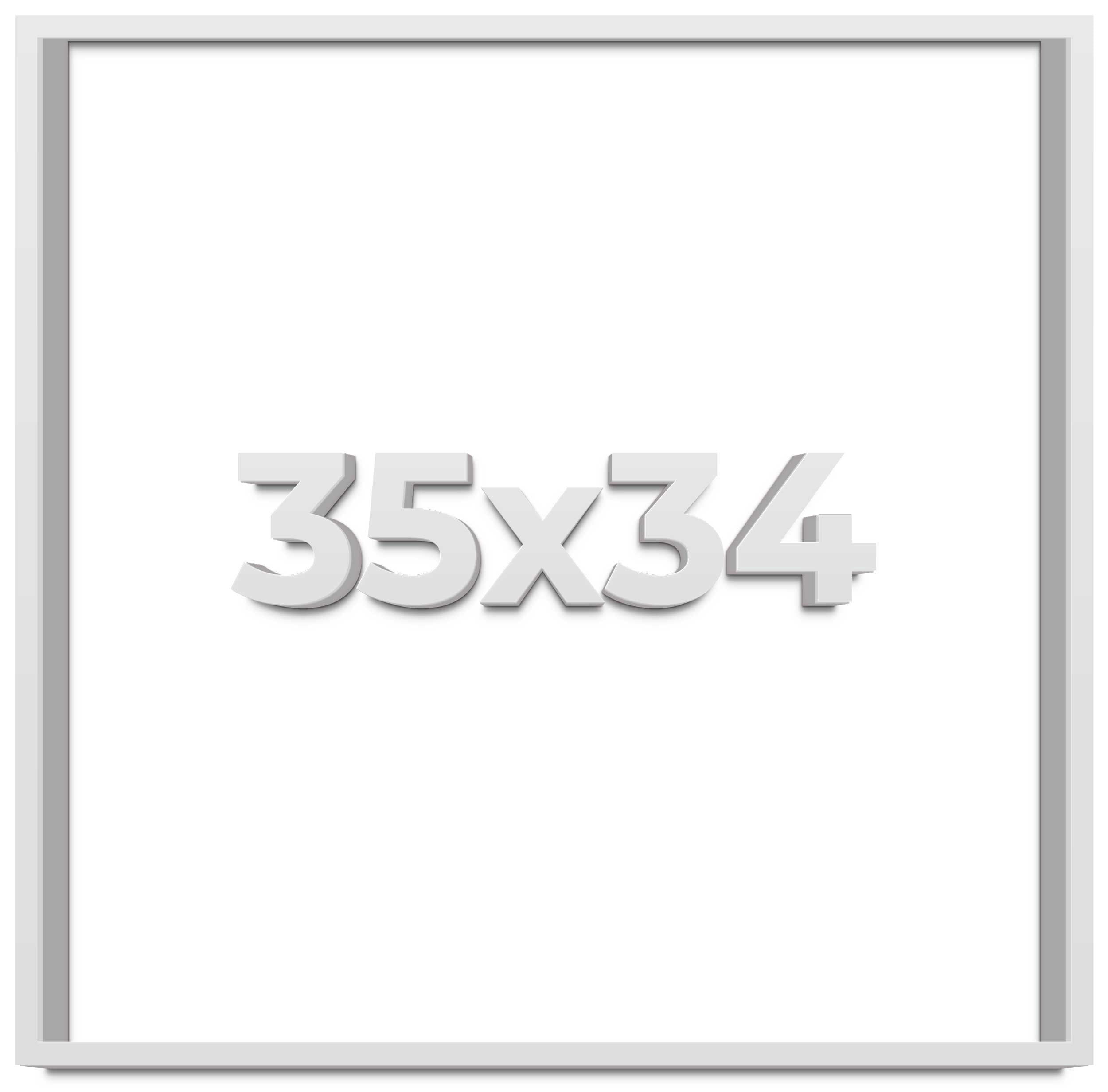 35x34 Shadow Box Frame White | 2 Inches Deep Real Wood Contemporary ...
