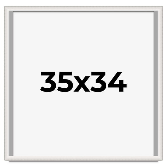 35x34 Shadow Box Silver Brushed Striped Display Frame | 1.625 Inches Deep | 1 Inch Moulding Width |