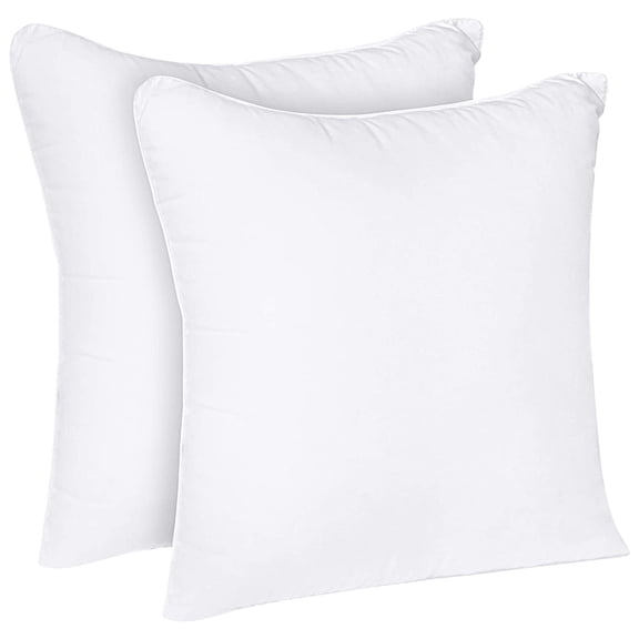 35x35cm Pillow Inserts (Set of 2) - Throw Pillow Inters with Cotton Cover - Square Decorative Pillows for Sofa, Couch, Bed and Home Decor,White
