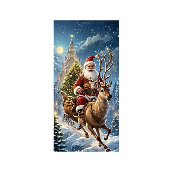 35x70 Inch Christmas Door Cover – Polyester Door and Wall Decoration – Festive Holiday Party Banner for Front Door, Indoor & Outdoor Christmas Decor