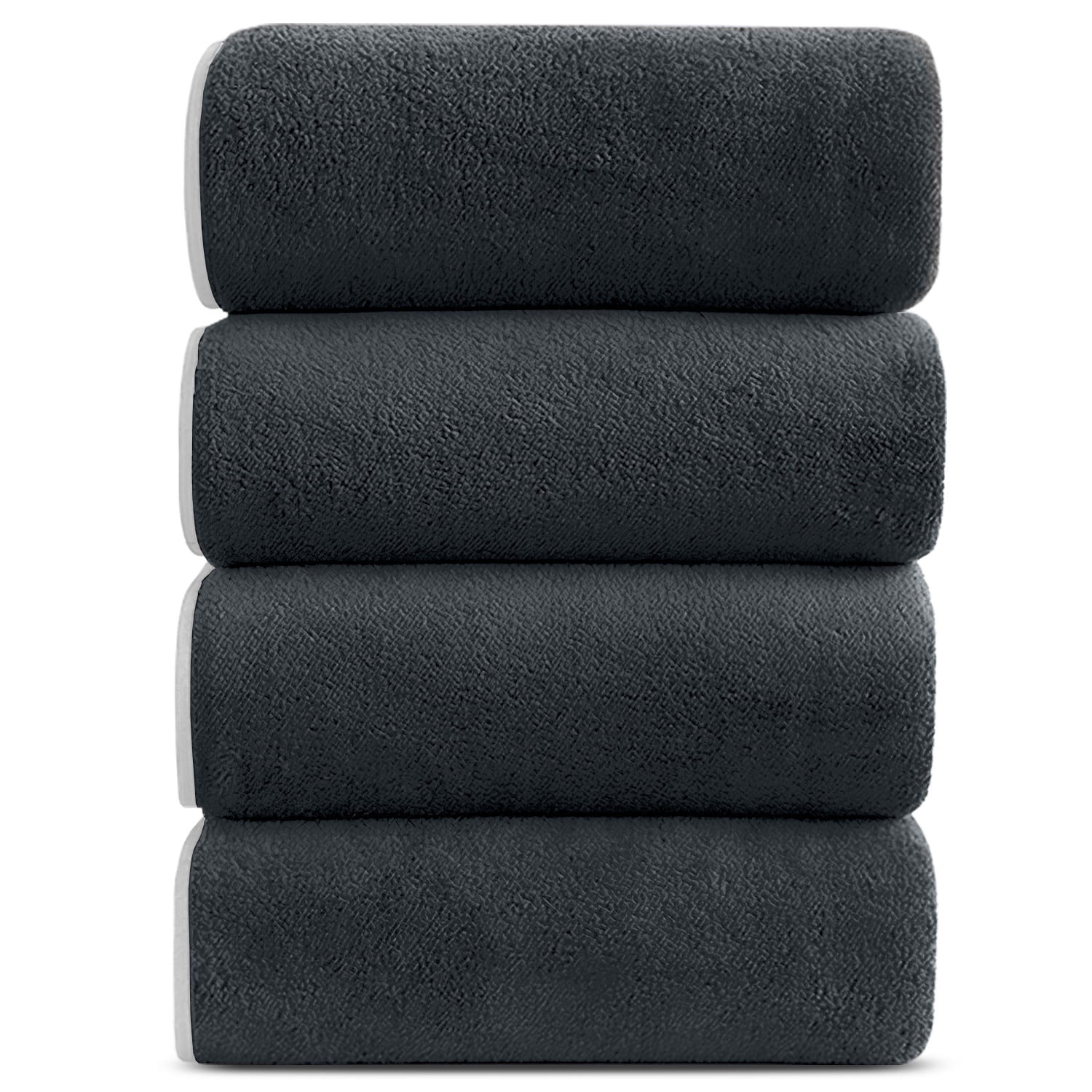 Large Bath Towels 35" x 70", Extra Soft & Highly Absorbent Bath Sheets Set of 4, Quick Dry Lightweight Shower Towels for Bathroom Gym Travel Swim, Durable Bath Towels for Adult,Pet， Black
