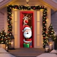 thumbnail image 1 of 35x71 inches Indoor Outdoor Christmas Door Decoration Holiday Door Cover for Festive Party Tapestry Easy Hang Polyester Fabric, 1 of 9