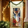 thumbnail image 1 of 35x71in Christmas Door Cover - Polyester Door Banner with Merry Christmas & Happy New Year, 1-Minute Install for Front Door Classroom Party Decor, 1 of 9