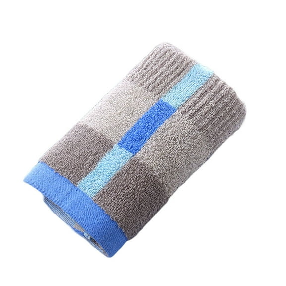 WEAVILUX Blue Grid Cotton Bath Towels for Bathroom, Hotel, and Kitchen - Soft and