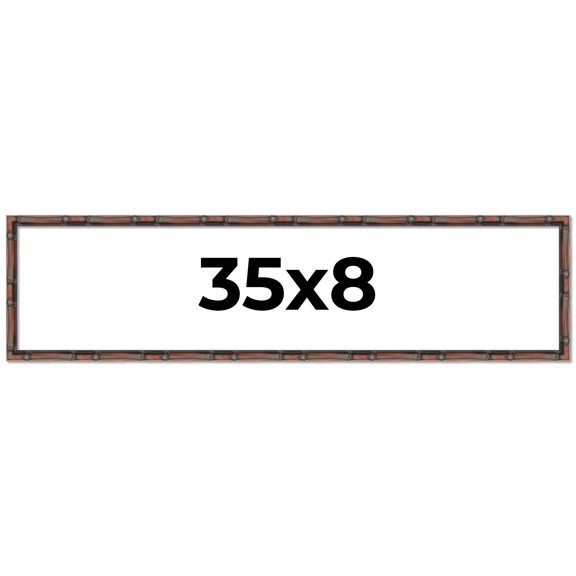 35x8 Frame Brown Bamboo with Dark Coffee/Walnut Finish | Solid Wood Picture Frame Width 0.75 Inches