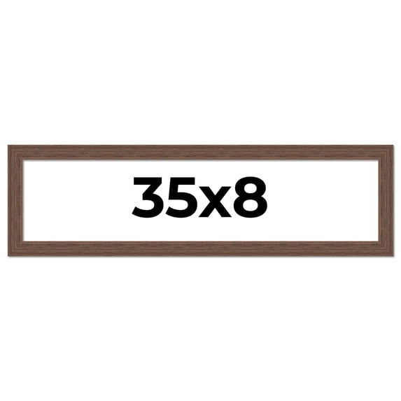35x8 Frame Brown Distressed Barnwood Picture Frame | Rustic Farmhouse Photo Frame Includes UV