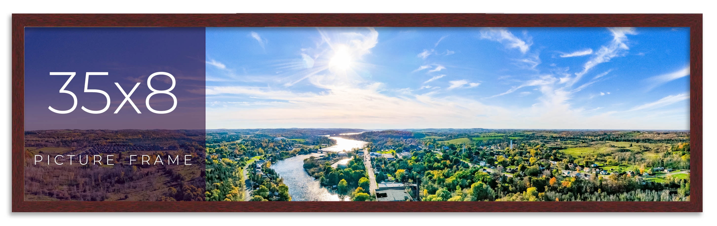 35x8 Frame Brown Solid Wood Picture Frame Width 0.75 Inches | Interior ...