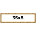 thumbnail image 1 of 35x8 Frame Gold Bamboo Solid Wood Picture Frame | 1 Inch Moulding Width | Interior Frame Depth 0.75, 1 of 8