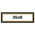 thumbnail image 1 of 35x8 Frame Gold Real Wood Picture Frame Width 2.25 Inches | Interior Frame Depth 0.5 Inches |, 1 of 8