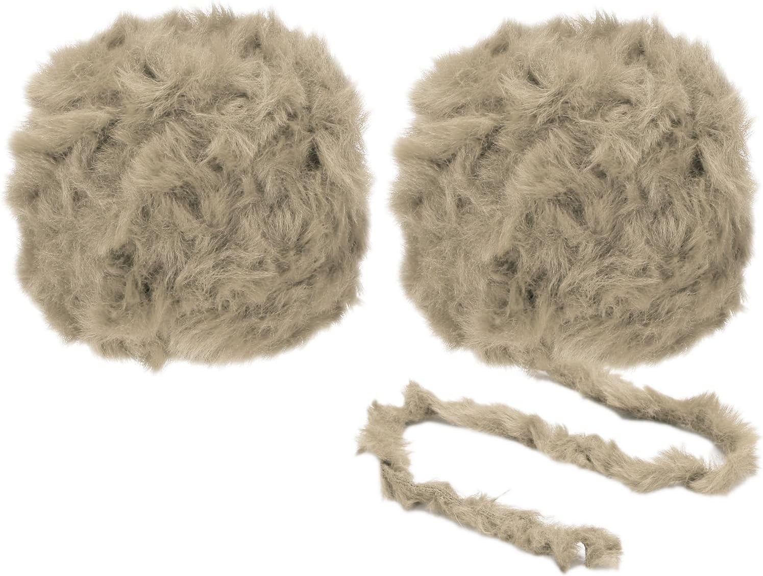 35yds Faux Fur Yarn, 2 Skeins Fuzzy Yarn Crochet Fluffy Yarn Soft ...