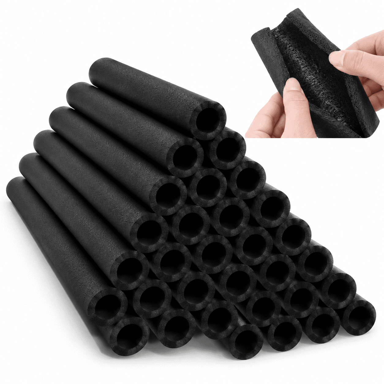 36 1/2 Inch Pipeulation Foam Tube 3.3 Ft Black Pool Noodles - Walmart.com